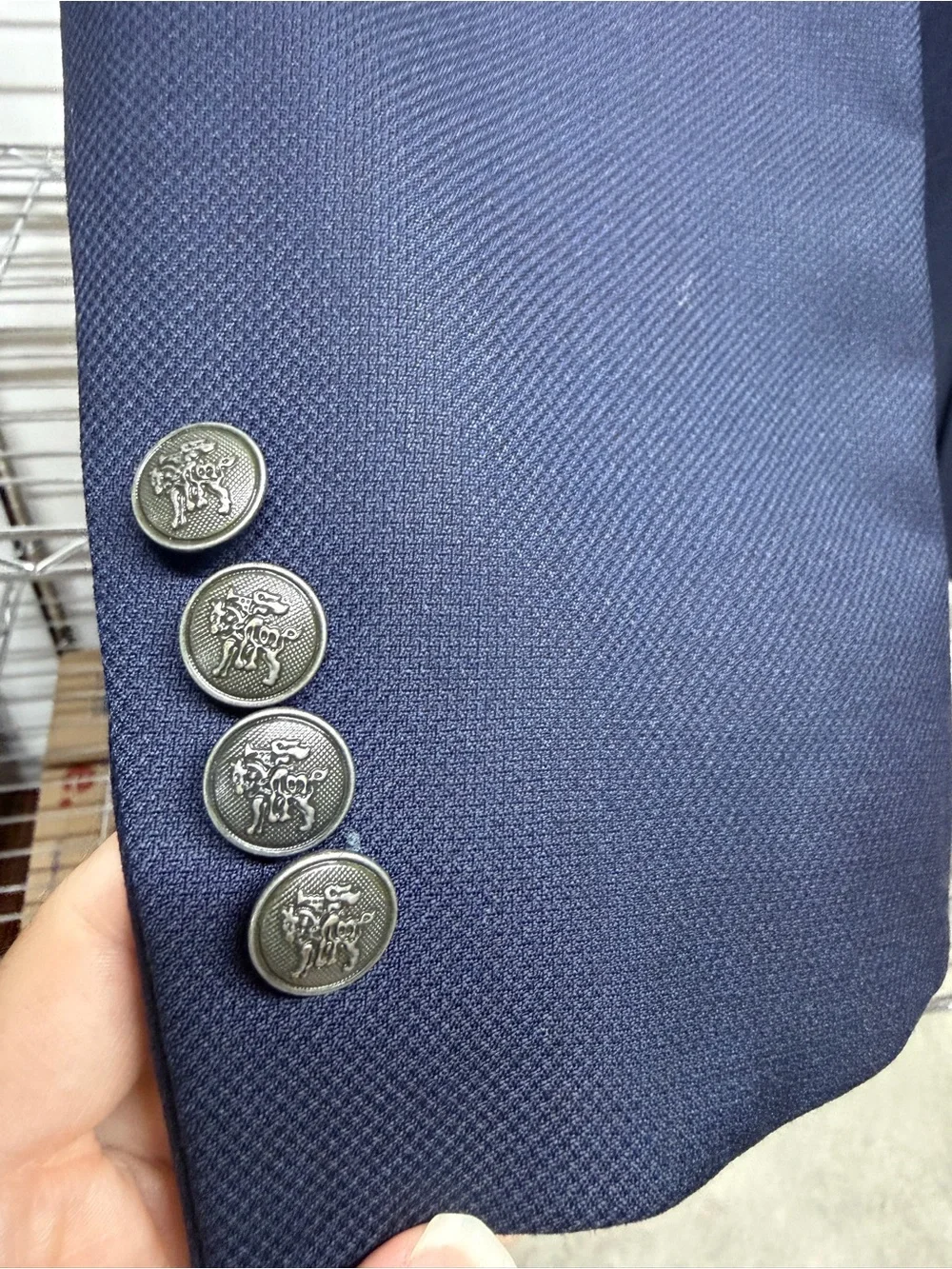 Hart Schaffner Marx Navy Single-Button Sport Coat